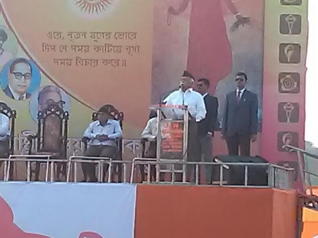 Mohan Bhagwat in Kolkata,addresses rally