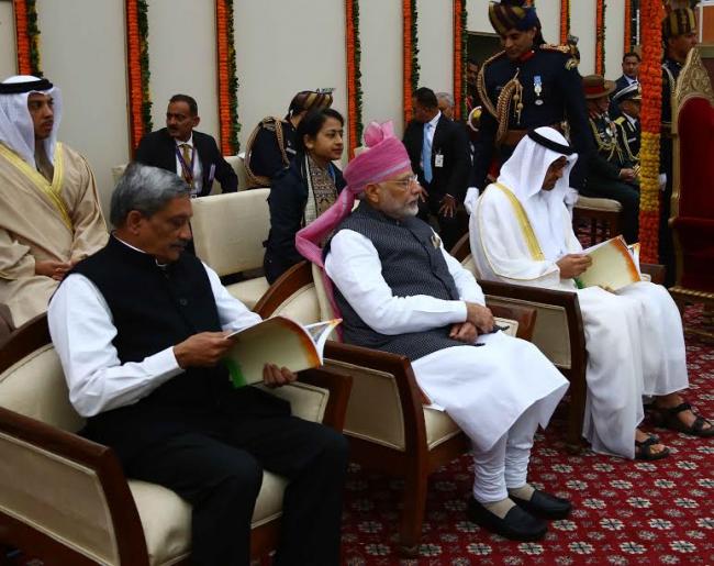 VVIPs arriving at saluting dais on the occasion of 68th Republic Day Parade