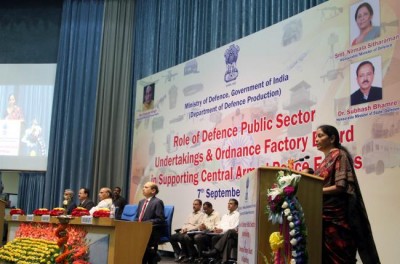 Nirmala Sitharaman addressing gathering