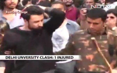 Rival student groups clash outside Delhi's Ramjas college over Umar Khalid seminar