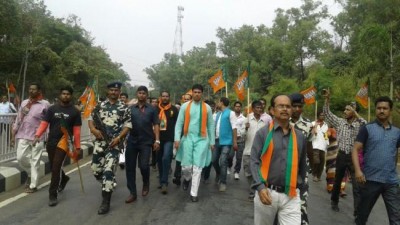 Tripura BJP protests against alleged murder of party worker