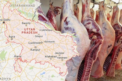 Three meat shops set on fire in UP