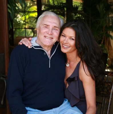 Actress Catherine Zeta-Jones celebrates father-in-law Kirk Douglas' 101 birthday