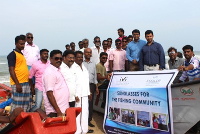 Sunglasses distributed to fishermen for protection from UV rays