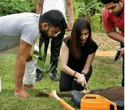 Anushka, Virat go green, plant saplings together 