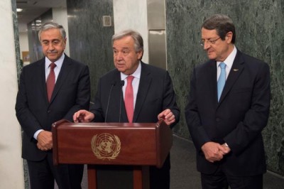  UN chief Guterres meets with Greek Cypriot and Turkish Cypriot leaders