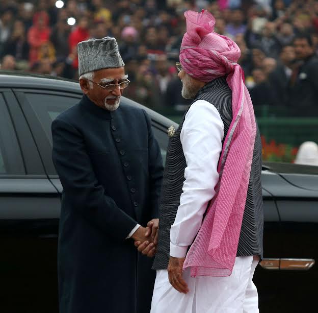 VVIPs arriving at saluting dais on the occasion of 68th Republic Day Parade