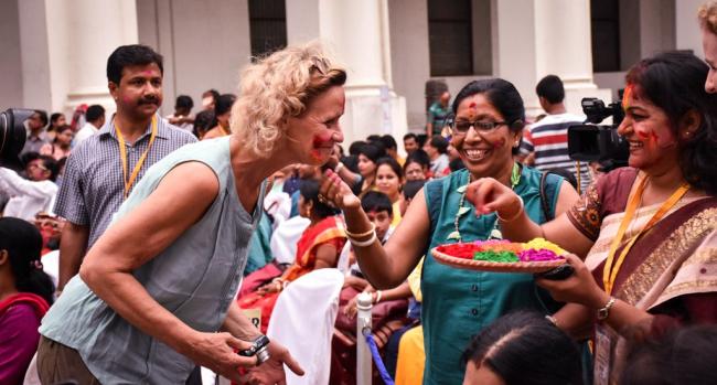 Foreigners soak in Holi spirit in India