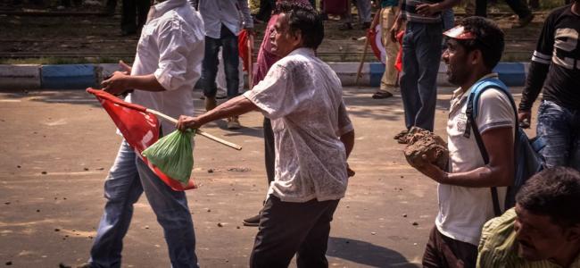 Glimpse: Lefts hold protest March to state secretariat Nabanna, clash with police