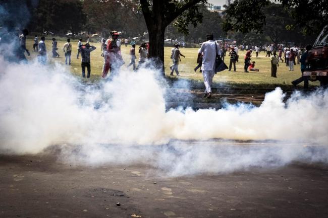 Glimpse: Lefts hold protest March to state secretariat Nabanna, clash with police