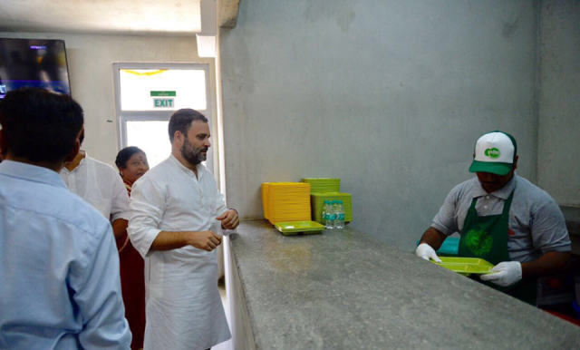 Rahul Gandhi inaugurates Indira canteen in Bengaluru