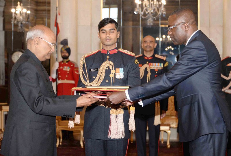 The Ambassador  of Congo  Andre Poh   in New Delhi  