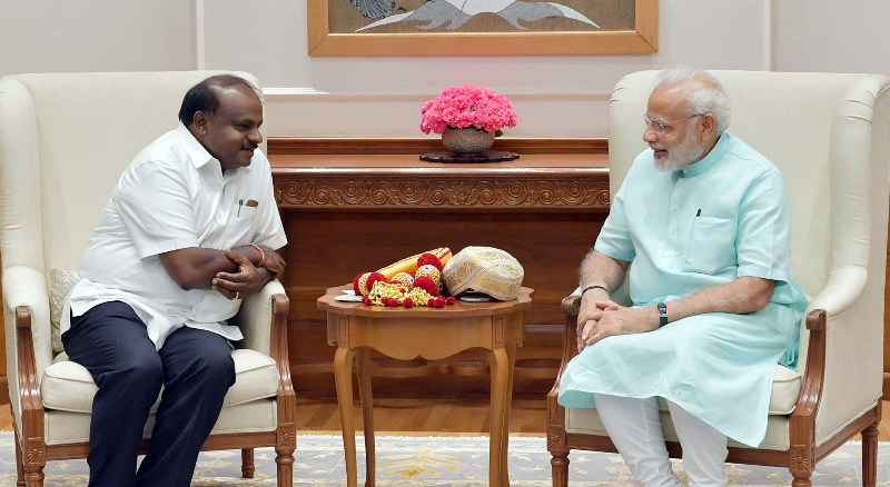 Karnataka CM H.D Kumarswamy calls on Modi