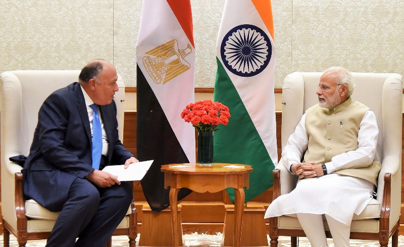 Minister of Foreign Affairs Egypt Sameh Shoukry  calls on PM Narendra Modi