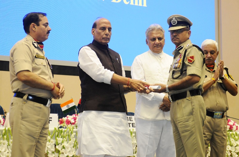 Union Minister gives away awards at BSF investiture ceremony in New Delhi