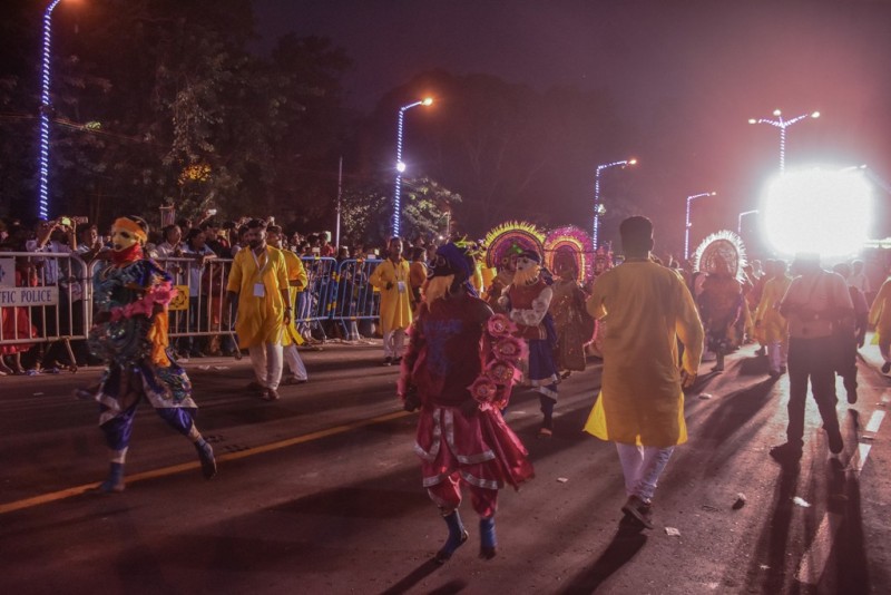 Award-winning Durga idols paraded in Kolkata's Red Road Carnival