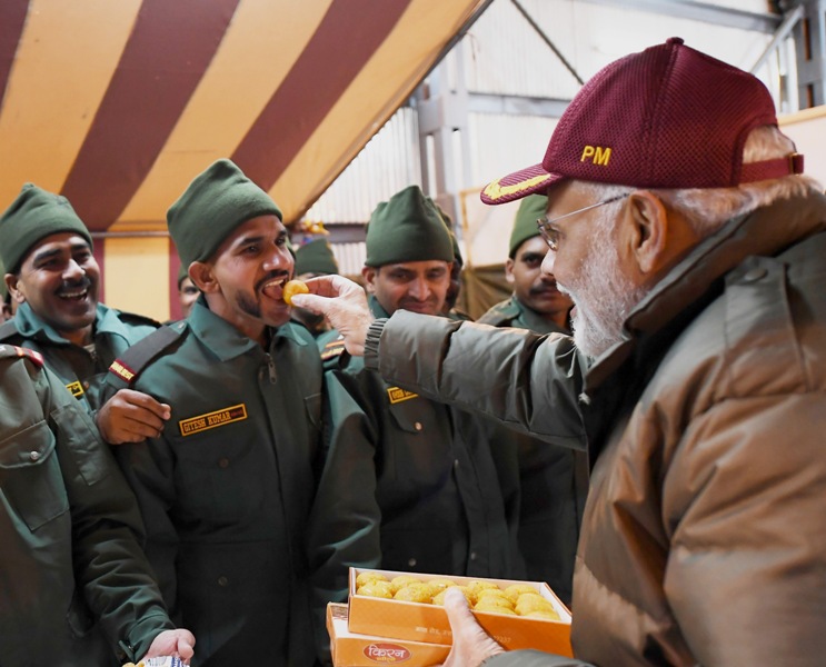 PM Modi celebrates Diwali with soldiers
