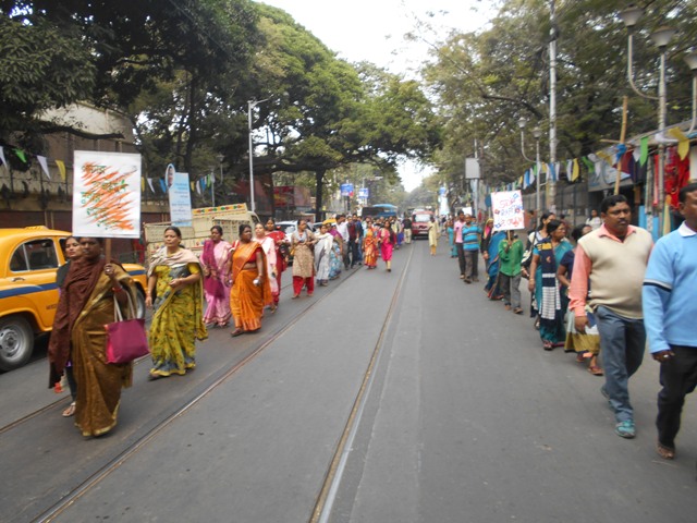 Kolkata sex workers march to protest sexual violence by godmen