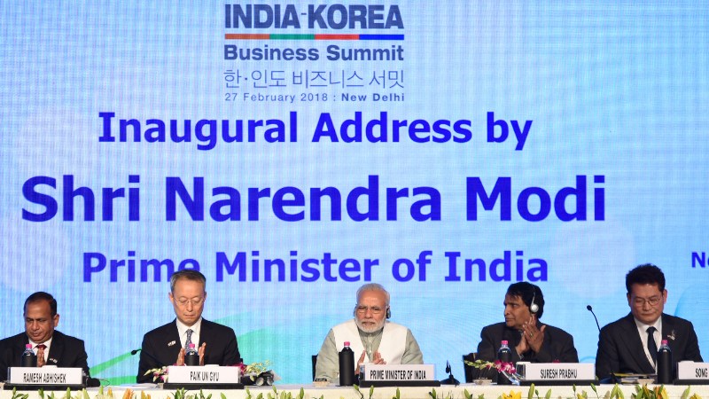 PM Modi Attending India Korea Business Summit in New Delhi