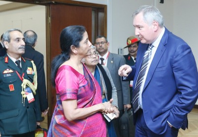 The Union Minister for Defence, Nirmala Sitharaman  Calls on  Deputy Prime Minister of Russia, Dmitry Rogozin 