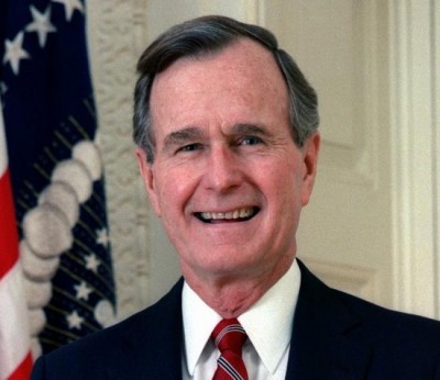 Former US President  George H W Bush admitted to hospital 