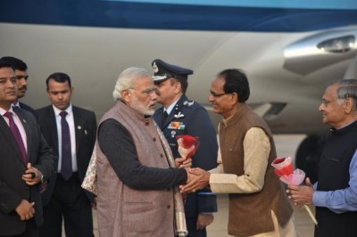 PM Modi  arrives at Tekanpur, attends Conference of DGsP and IGsP