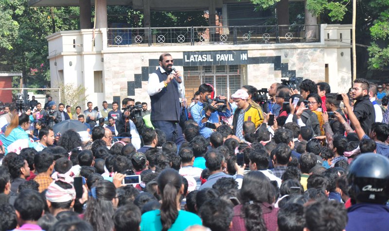 Assamese actress shouts slogans while protesting against CAB