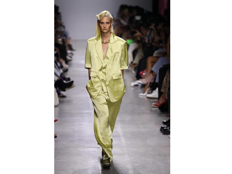 Models walk the ramp for designer Annakiki at Milan Fashion Week