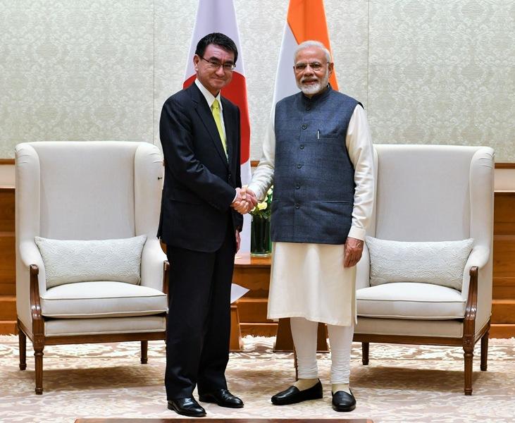 Japan foreign minister Taro Kono calls on PM Modi