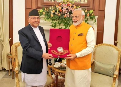 Nepal PM KP Sharma Oli gifts PM Narendra Modi 'Rudraksh' 