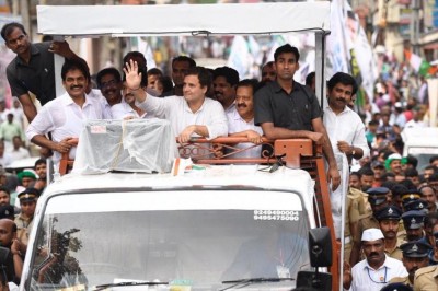 Congress president Rahul Gandhi receives petitions from people in Wayanad