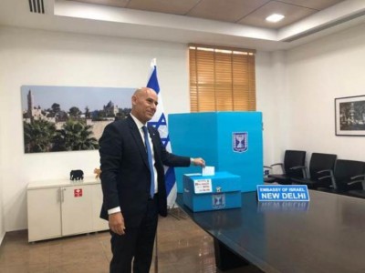 Israeli citizens posted in India vote for Israeli parliamentary election to be held on Apr 9