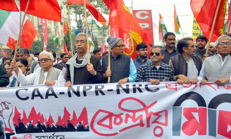 Left, Congress jointly hold protest rally against CAA-NRC-NPR in Kolkata
