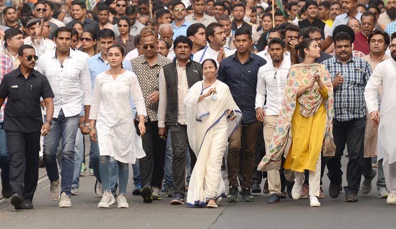 Kolkata: Mamata Banerjee participates in another protest march against CAA