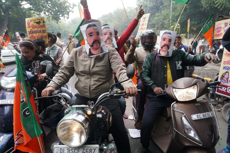 BJP activists celebrate return of Abhinandan Varthaman