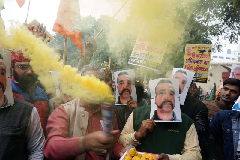 BJP activists celebrate return of Abhinandan Varthaman