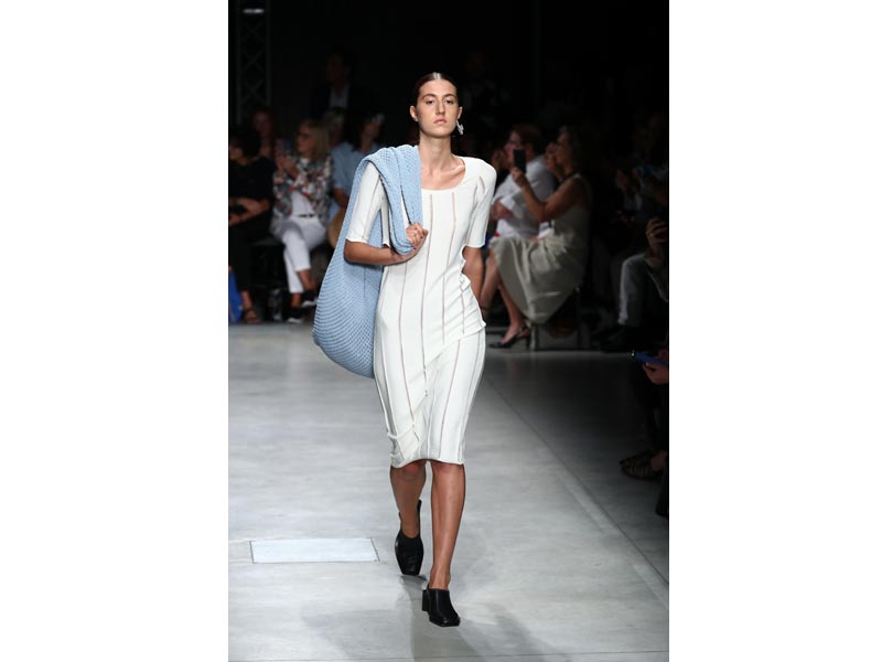 Models walk the ramp for designer Marco Rambaldi at Milan Fashion Week