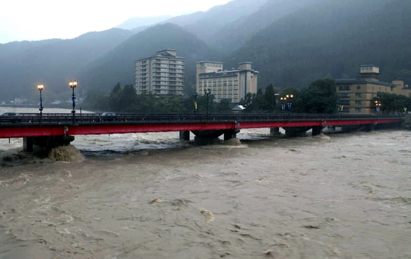 Japan:Rescue operation going on as Hida River overflows