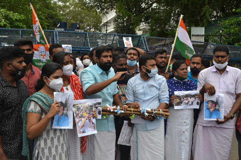 Congress protests in Thiruvananthapuram