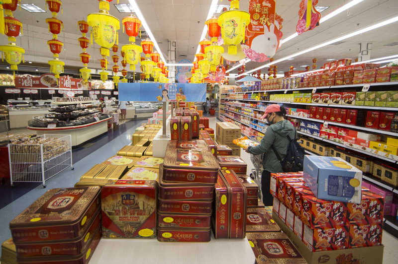Toronto: A customer wearing a face mask visits a Chinese supermarket