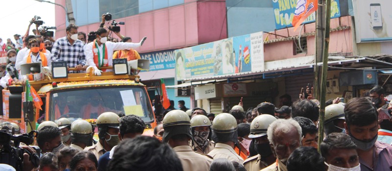 BJP holds roadshow for By-election in Bengaluru