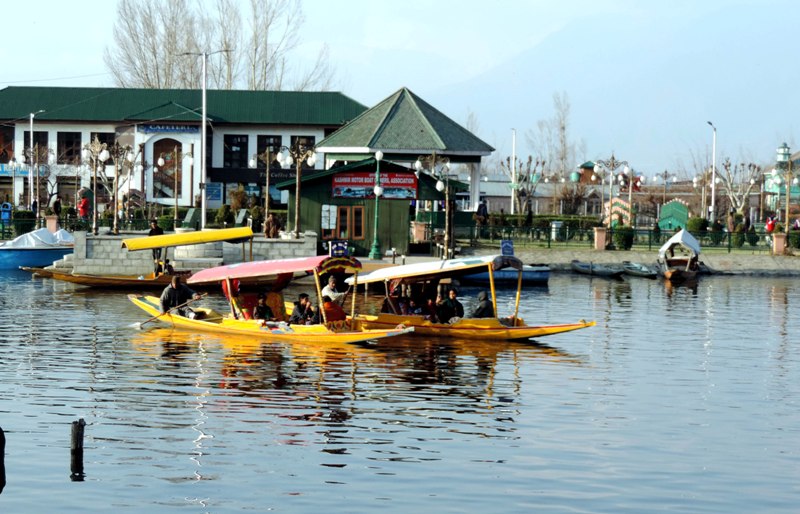 Tourists enjoy Shikara ride in Srinagar