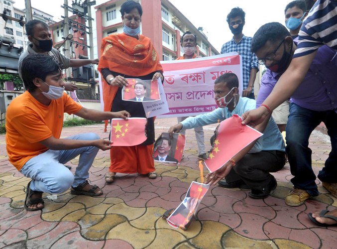 Indians protest Chinese aggression in Ladakh