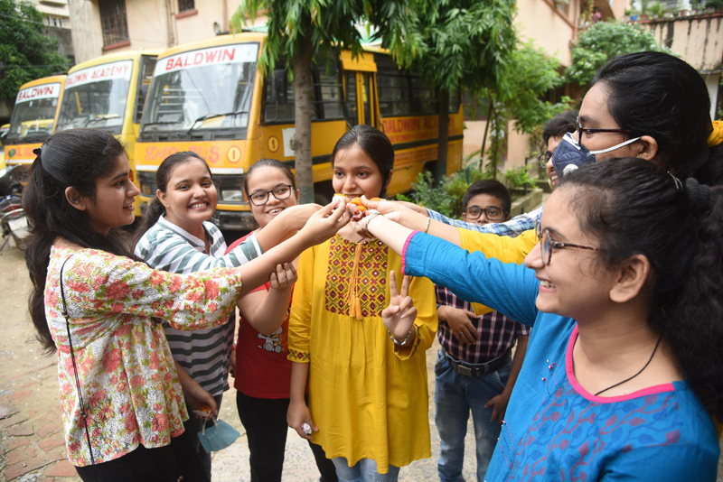 Class 12th students of CBSE board celebrating success