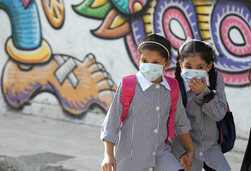 Nablus: Students walk to their school on the first day of the new school year