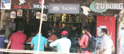 Liquor shops opened in Belagavi