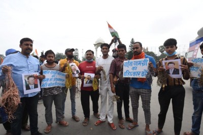 Demonstrators reject Chinese products during protest in Patna