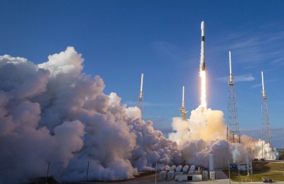 SpaceX Falcon 9 rocket carrying 57 Starlink Satellites and two Satellites from BlackSky