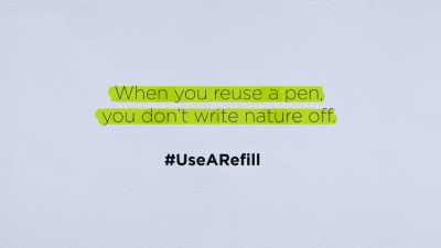 Did you know that by reusing plastic pens you can contribute to a greener earth?