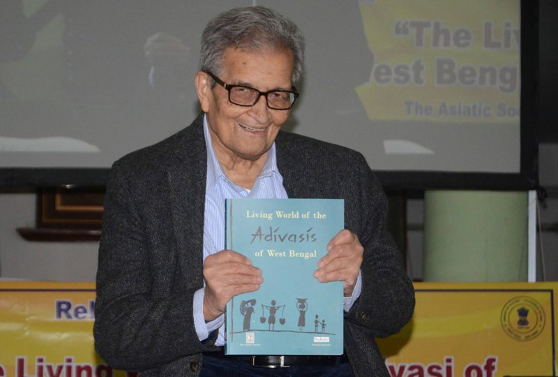 Professor Amartya Sen during release of The Living World of the Adivasis of West Bengal 